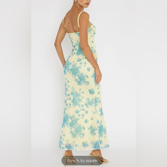 Selfie Leslie Fortune Lace Trim Mesh Dress Floral M S - Picture 3 of 5